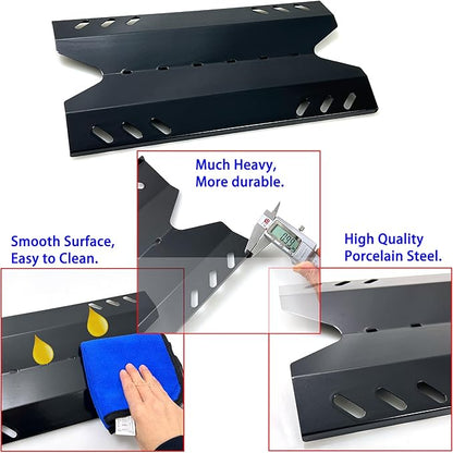 Kit DG186 Replacement for Members Mark BQ05046-6, BBQ Pro BQ05041-28, BQ51009, Sam's Club, Outdoor Gourmet BQ05037-2, BQ05046-6A Gas Grills, Burner Tube, Porcealain Steel Heat Plate, 3pk