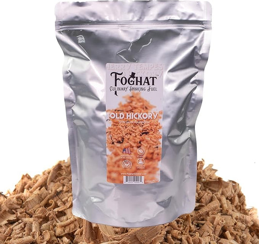 Foghat Cocktail Smoker Wood Chips - 100oz Old Hickory Shavings for Smoker, Whiskey & Drink Infuser Kit - All Natural, Culinary Wood Smoking Chips for Hand Held Cocktail Smoke Guns & Drink Smokers