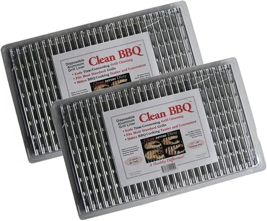 Disposable Aluminum Grill Liners Set of 24 Sheets of Grill Toppers