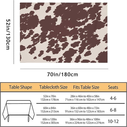 TKS MITLAN Cow or Horse Tablecloth 52 x 70 Inch Rectangular Brown Spots Animal Skin Cow Horse Print Oblong Table Cloth Kitchen Table Decorations for Home Dinner Party