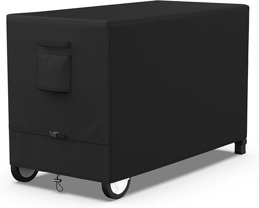 Outdoor Prep Table Cover, Waterproof Outdoor Dining Cart Cover, Heavy Duty Oxford Fabric for 54-inch Keter Unity Portable Table, Outdoor Storage Cabinet and Utility Cart, 54"L×26"D×39"H, Black
