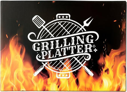 R HORSE Papa Melamine Grill Platter Gift, Barbecue White Oval Serving Tray | Christmas Birthday Gift for Dad, Papa, Grandpa, Ideal for Appetizer, Dessert, Salad, Outdoor Indoor Dinner Party