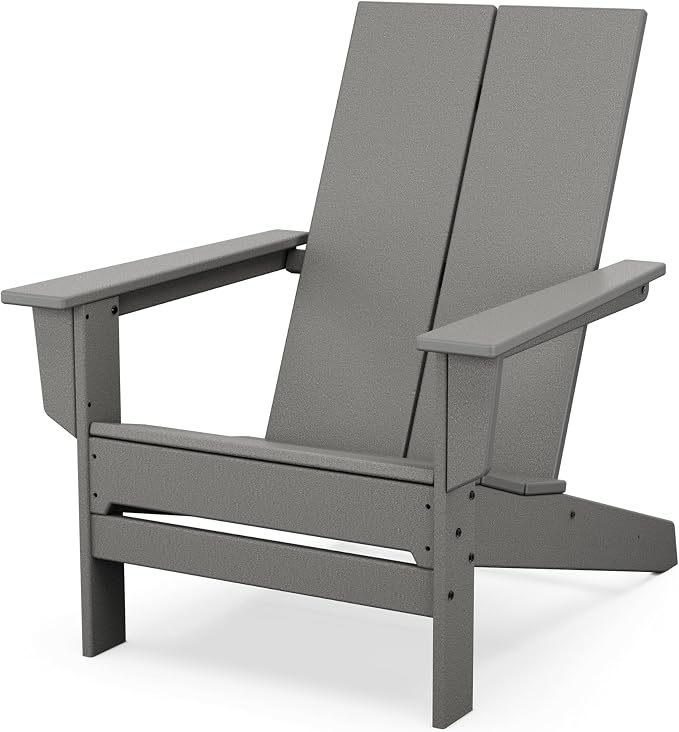 POLYWOOD Contemporary Modern Oversized Adirondack Chair in Slate Grey