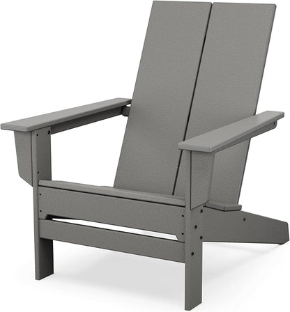 POLYWOOD Contemporary Modern Oversized Adirondack Chair in Slate Grey