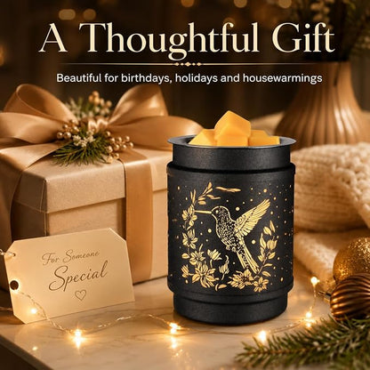 kobodon Wax Melt Warmer Hummingbird Metal Wax Warmer for Scented Wax | Electric Fragrance Candle Oil Burner 2 in 1 Wax Melts as Gifts for Moms Grandma Women Girls