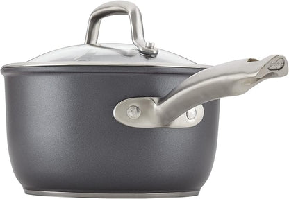 Anolon Accolade Forged Hard Anodized Nonstick Pots & Pans - Induction Cookware Set - 12 Piece - Moonstone Gray