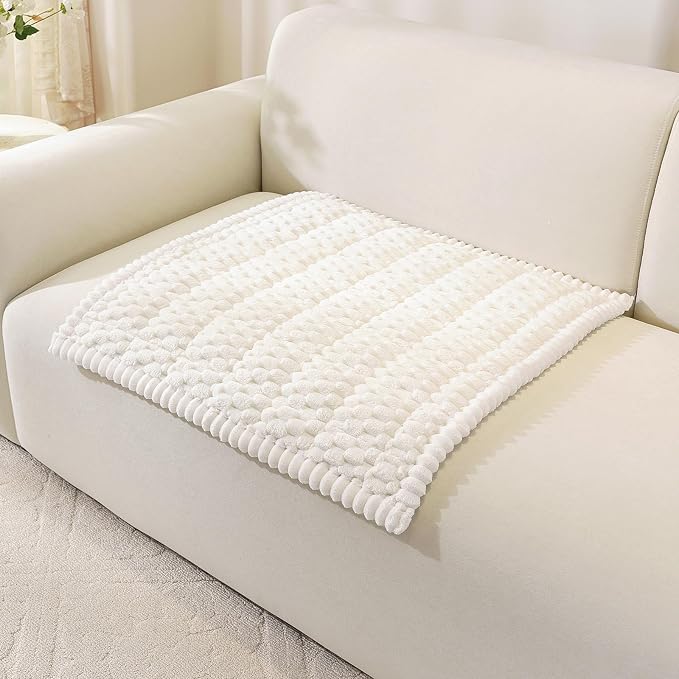 OstepDecor Couch Cover for Dogs, Washable Non Slip Sofa Cover for Pets | Soft Couch Covers for Sofa, Loveseat and Sectional, Furniture Protector Against Pet Hair & Dirt (27.6" x 27.6", White)