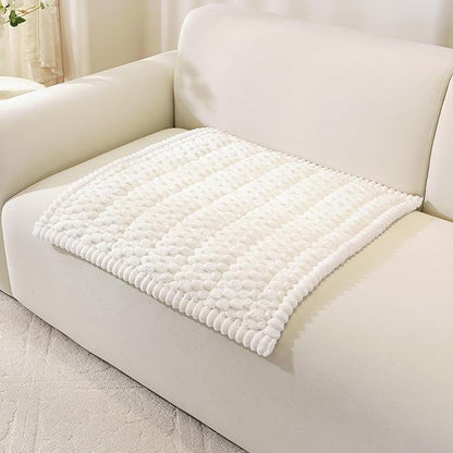 OstepDecor Couch Cover for Dogs, Washable Non Slip Sofa Cover for Pets | Soft Couch Covers for Sofa, Loveseat and Sectional, Furniture Protector Against Pet Hair & Dirt (27.6" x 27.6", White)