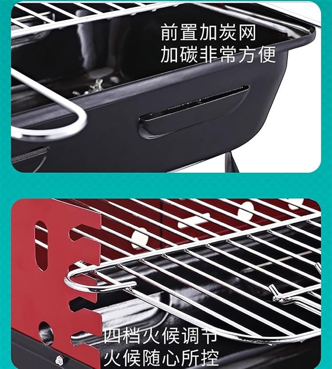 Barbecue Charcoal Grill Outdoor Portable Charcoal Grill Barbecue Grill Perfect For Camping Travel Garden Portable Charcoal Grill, 58*38*76.5cm