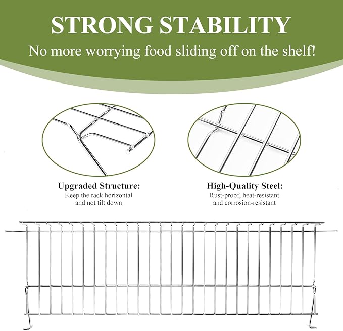Utheer Stainless Steel Warming Rack Replacement for Dyna-Glo Gas Grills, Fits DGH353CRP & DGF350CSP, Upper BBQ Warming Grate, Extra Cooking Space (23.2" x 7.2")