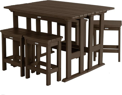 highwood Lehigh 6pc Counter Height Balcony Dining Set, Weathered Acorn