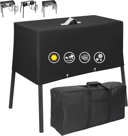 Utheer Grill Cover for Camp Chef 2 Burner Stoves, Heavy Duty 600D Waterproof Fabric Grill Cover for Camp Chef Explorer EX60LW, EX60P, EX280LW, YK60LW, with Stove Carry Bag
