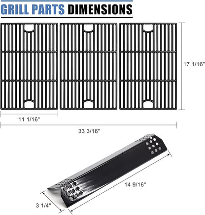 Replacement Parts for Nexgrill 720-0896B 720-0896 720-0898 Deluxe 6 Burner Gas Grill Models, Flame Tamers and Grill Grates Replacement for Nexgrill 6 Burner 720-0896B Grill
