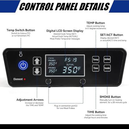 Control Board Replacement Part for PitBoss 3Series Electric Vertical Smoker | Digital LCD Display Thermostat Controller Replacement 80122, Compatible with Pit Boss Digital Electric Smoker PBV3D1