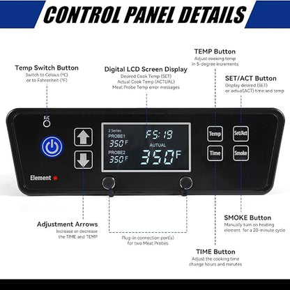 Control Board Replacement Part for PitBoss 2Series Electric Vertical Smoker | Digital LCD Display Thermostat Controller Replacement 80028, Compatible with Pit Boss Electric Vertical Smoker PBV2D1