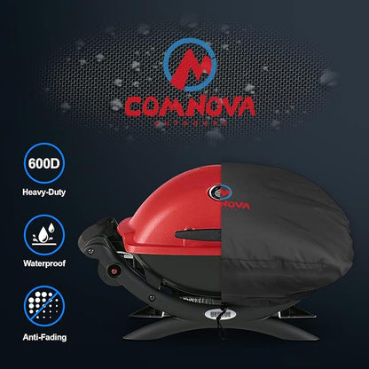 Comnova Weber Q Series Grill Cover - Heavy Duty & Waterproof, 26.5 Inch BBQ Cover for Q1000, Q1200, Q1400