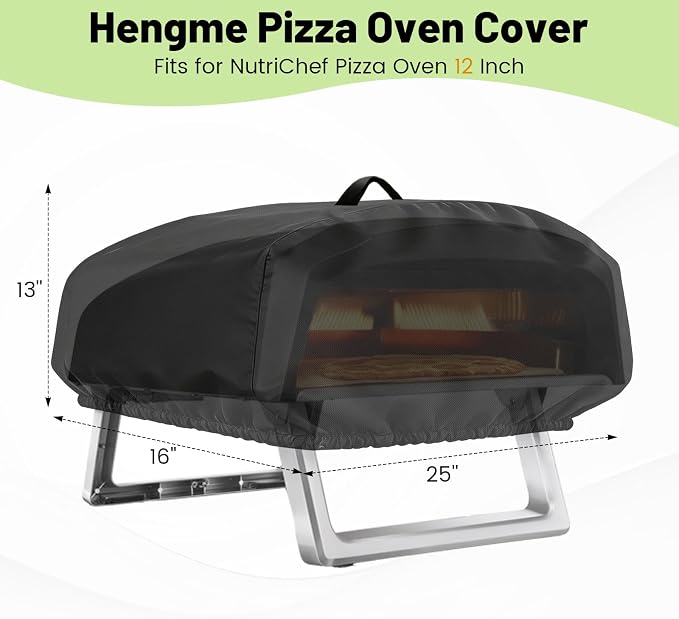 Pizza Oven Cover for NutriChef Portable Outdoor Gas Pizza Oven | Outdoor Cover Waterproof Heavy Duty Protective Covers - 25 x 16 x 13 Inch