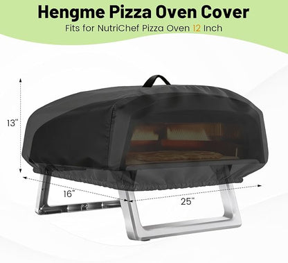 Pizza Oven Cover for NutriChef Portable Outdoor Gas Pizza Oven | Outdoor Cover Waterproof Heavy Duty Protective Covers - 25 x 16 x 13 Inch