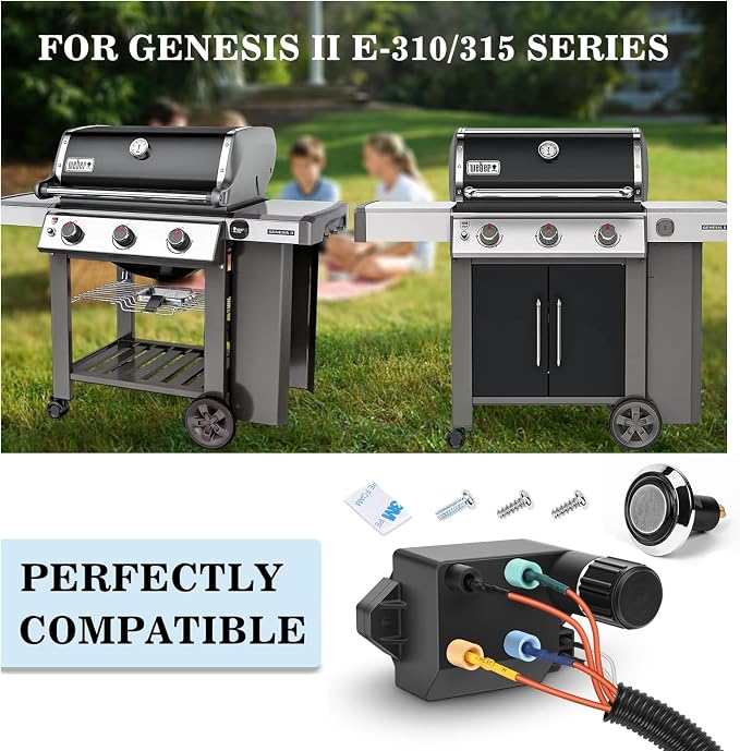 GRISUN 66354 4-Outlet Igniter Kit for Weber Genesis II 310 Grills | 4-Outlet Electronic Ignition; Fits 2017 and Newer Genesis II E310, S310, SE310, E315, S315 and CE310 Gas Grills