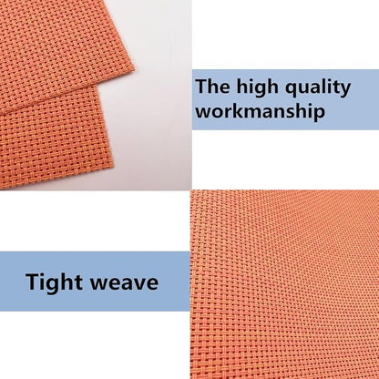 WAZAIGUR Placemats,Easy to Clean Crisscross Woven Vinyl Place Mats Durable Non-Slip Heat Resistant Table Mats,Placemats for Kitchen Table (Orange, 6)