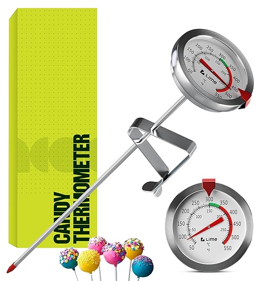CRAFT911 Candy Thermometer with Pot Clip - Deep Fry Oil Thermometer for Frying and Candle Making (White)