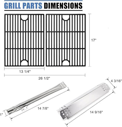 Grill Replacement Parts for Nexgrill 720-0830H 720-0783E 720-0783EH, Grease Tray Drip Tray & Burner Tubes and Igniters, Grill Heat Plates & Grates for Home Depot Nexgrill 4 Burner 720-0830H