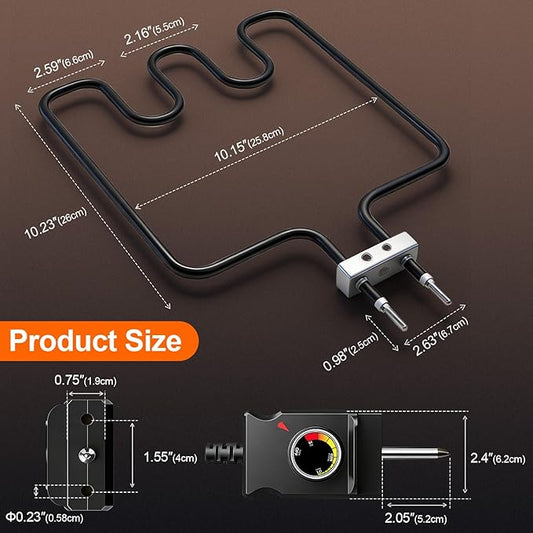 1500W Electric Heating Element for Smoker with Adjustable Thermostat Controller Cord Full Kit Compatible with Masterbuilt Electric Smoker Parts Smoker Heating Element Fits MB20070122 MB20071117