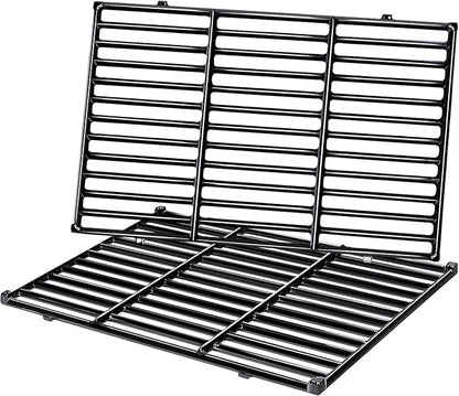 7638 Grill Grates for Weber Spirit 300 & Spirit II 300, E310 E315 E320 E330 S310 S315 S320 S330, Genesis Silver Gold B C Side Control, Porcelain-Enameled Cast Iron Cooking Grids Replacement, 2 Pack