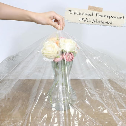Aormenzy Clear Round Table Cover, 40 Inch Diameter, Fits 30 to 37 Inch | Round Fitted Vinyl Tablecloth, Fits tables from 30 to 37 Inch, Waterproof Oilcloth, Elastic Edge for Secure Fit