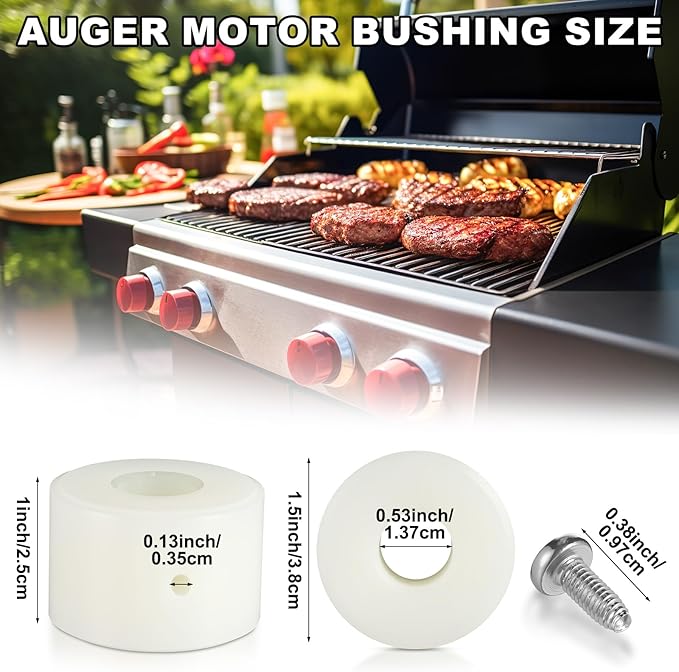 Lounsweer 2.0rpm Auger Motor Replacement Parts Compatible with Traeger, Compatible with Camp Chef Wood Pellet Grills and Smoker Grill and Auger Motor Bushing Replacement Parts