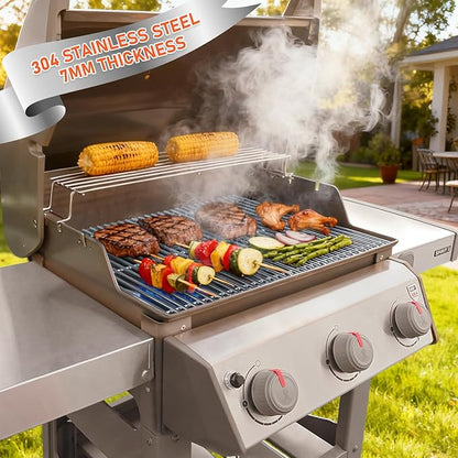 QuliMetal SUS304 Grill Grates for Weber Spirit E-310 and GS4 Spirit II 300 Series, Spirit 700, Genesis Silver B & C, Genesis Gold B & C, Genesis Platinum B & C, Genesis 1000-3500