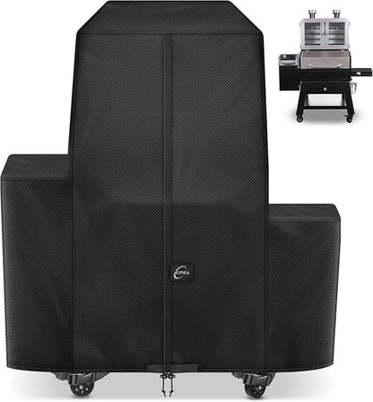 600D Heavy Duty Pellet Grill Cover for Pit Boss Lockhart, Waterproof Wood Pellet Smoker Cover with Windproof Buckles, UV Resistant, No Tear, No Fading
