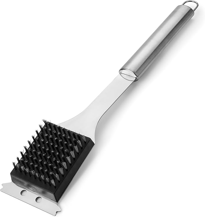 UNCO- Grill Brush and Scraper, 16.7”, Stainless Steel, Grill Cleaner, Grill Brush, Grill Cleaning Brush, BBQ Brill Brush, BBQ Brush for Grill Cleaning, Grill Brush for Outdoor Grill, Safe Grill Brush