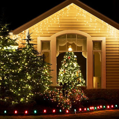 JMEXSUSS 200 LED Icicle Lights for Outside | Warm White 8 Modes Icicle Christmas String Lights Outdoor Waterproof for Xmas Roof Wedding Party Holiday Room Home Decor