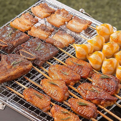 Portable barbecue grill Household outdoor barbecue grill Outdoor charcoal stainless steel barbecue utensils Foldable barbecue stove Suitable for 3-8 people