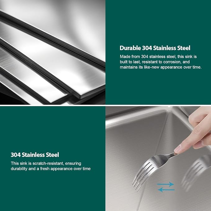 21 Inch Outdoor Kitchen Sink with Faucet - 21x20 Drop In Workstation 16 Gauge Stainless Steel Single Bowl Topmount Outdoor Wet Bar Sink with Stainless Steel Dust-Proof Cover #TLT-0068