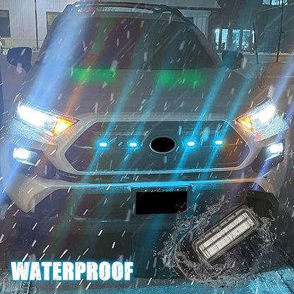 RGB Grill Led Lights 4 PCS for Toyota Tacoma 2016-2023 TRD PRO OEM Only | Pack of 4 Front Grille LED Light Clear Lens with Instruction and Fuse, APP/Remote Control 20 Custom Colors