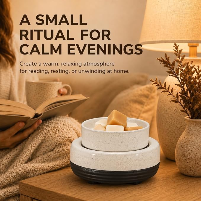 Wax Melts Warmer, Ceramic Candle Melter Melting Wax 3-in-1 Oil Burner Electric Fits Yankee Large Jar, Scented Candle Holder for Home Decor Gifts for Mom Grandma Women Girls
