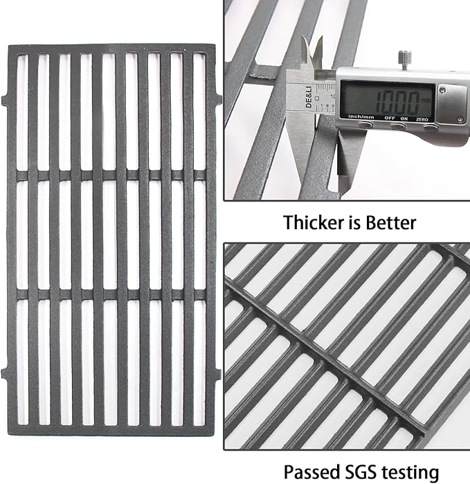 Hongso 18 7/8 inch Cast Iron Cooking Grates Replacement Parts for Weber Genesis II 210 and Genesis II LX 240 Series, Genesis II LX S240, E240 Gas Grills 2017 and Newer, 66094 66801