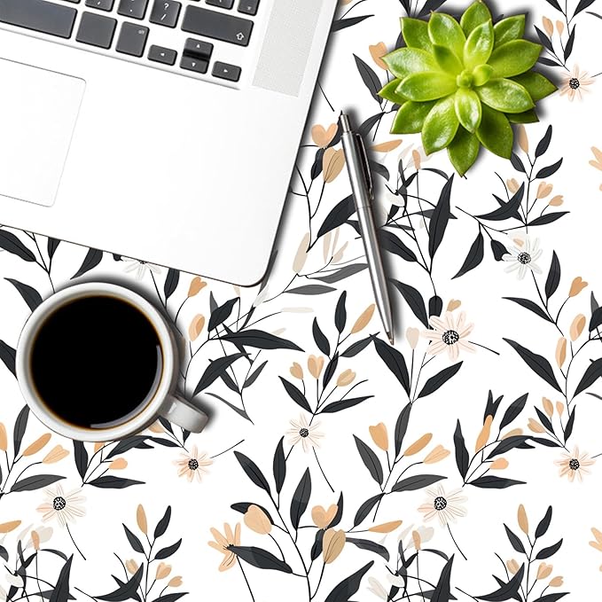 Floral Square Tablecloth Black and Yellow Leaves Flowers Table Cloth Perfect for Spring Home Decor 60x60 Inch Botanical Waterproof Resistant Table Cover for Kitchen Dining Room