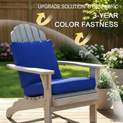 NettyPro Patio Chair Seat Cushion Covers Set 4, Waterproof Outdoor Furniture Cushion Slipcovers with Zipper and Tie, 22 x 20 x 4 Inch, Replacement Cover Only, Navy