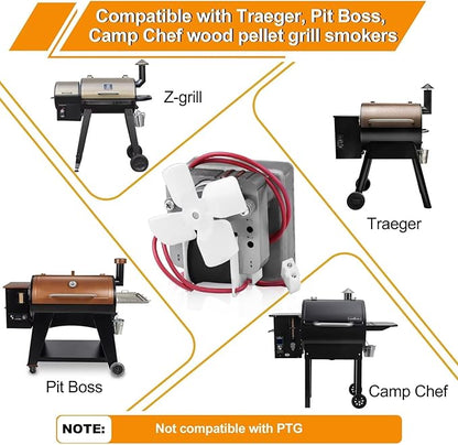 Upgraded 2.0RPM Auger Motor Replacement Parts Compatible with Traeger, Pit Boss, Camp Chef Wood Pellet Grills Smokers, AC120V 60Hz 2 Pole Universal Feeding Gear