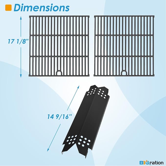 Replacement Parts for Nexgrill 5 Burner 720-1046 720-1046A, Cooking Grate and Heat Shield Kit for Nexgrill 720-1046 Grill Parts 720-1046A for Nexgrill Replacement Parts 5 Burner
