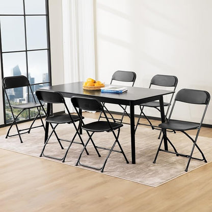 DUMOS Folding Chairs Sets of 20, 330lbs Plastic Stackable Portable Patio Dining Sets, Fold Up for Indoor Outdoor, Camping, Garden, Party, Meeting, Weeding, White