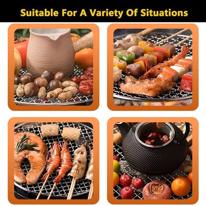 AIZYR BBQ Charcoal Grill, Portable Household Charcoal Barbecue Grill Tabletop Charcoal Stove Camping Grill for Party Outdoor Picnics Hiking,26cm