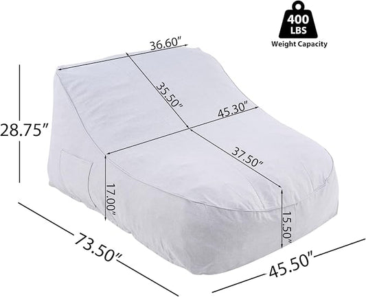 Christopher Knight Home Hilar Outdoor Bean Bag Chair, Fabric Bean Bag Lounger for Adults and Kids, Outdoor Comfy Reading Chair, Patio Lounge Sofa for Poolside Garden, Gray