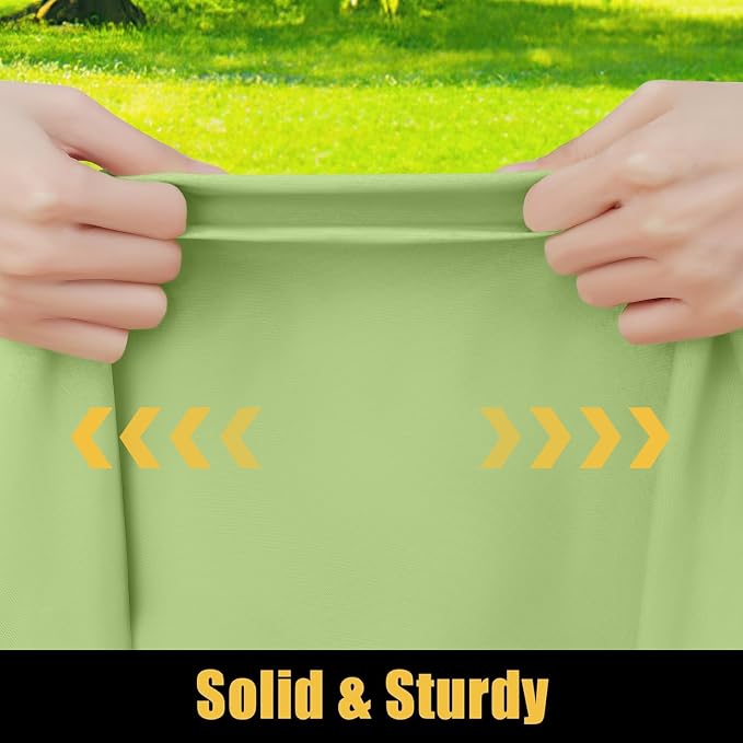Smiry Rectangle Picnic Table Cloth, Waterproof Elastic Fitted Tablecloths for 4 Foot Tables, Washable Polyester Table Cover for Camping, Indoor and Outdoor (Sage Green, 24"x48")