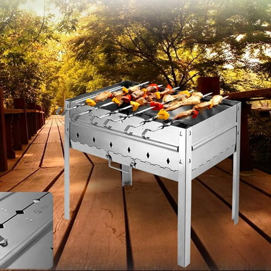Portable Charcoal Grill for Camping BBQ Grills, Outdoor Barbecue Grill Stainless Steel Foldable Grill Rack for Patio Picnic Tailgate Backyard,A-1