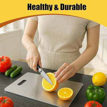 Titanium Cutting Board, 100% Pure Titanium Chopping Board for Kitchen, Hygiene & Durability Double Sided Cutting Board, Non toxic Chopping Board, Dishwasher Safe (18" x 12")