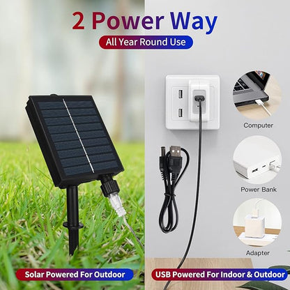 XTF2015 Solar American Flag Lights, 2 in 1 Solar Powered & Plug in American Flag Light, 420 LED Waterproof Patriotic Ornaments for Memorial Day, Independence Day, 4th of July, Party, Yard Decorations